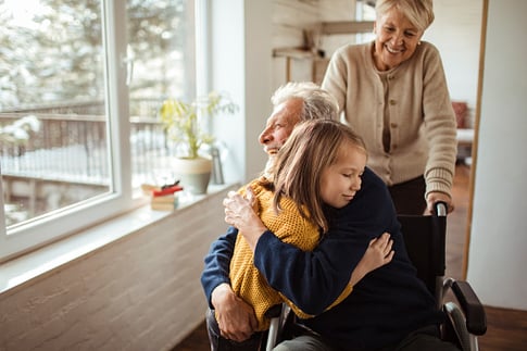 Family elderly and child